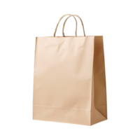 Side view blank shopping paper bag, on a transparent background png