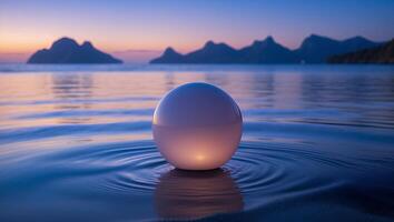 Orb on Beach at Sunset photo