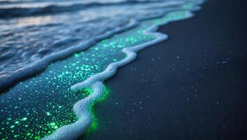 Glowing Wave on Sand photo