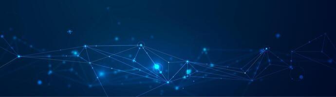 Molecule, Network Connected lines with dots, technology background vector