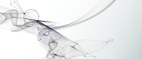 Molecule and wave lines on white background vector