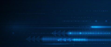 Abstract arrow and lines pattern design. Dynamic movement and motion blur over dark blue background. Illustration futuristic, Connection technology, cyberspace concept. vector