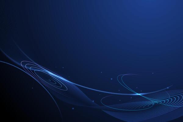 Abstract dynamic geometric shape, wave flow line, light effect and texture on blue gradient color for wallpaper, template banner. Illustration modern graphic design for futuristic background