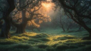 Forest at Sunset photo