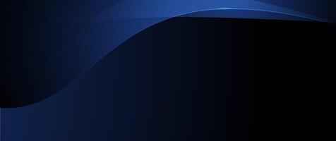 Dynamic geometric shape and wave line. Blue color background vector