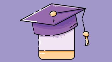 An illustration depicting mobile learning and education, featuring a graduation cap and smartphone vector