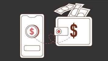 A digital wallet used for storing virtual money, managing payments, and making secure transactions through smartphones or devices, essential in today cashless financial ecosystem vector