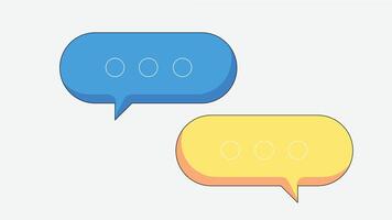 Illustration of chat bubbles used for texting and communication, featuring overlapping message shapes in various colors vector