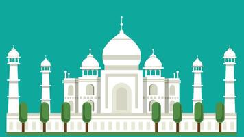 Illustration of the Taj Mahal, an iconic symbol of India, showcasing its stunning Mughal architecture vector