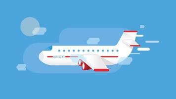 A cartoon-style airplane soaring through the sky, with a playful design featuring bright colors and exaggerated features vector