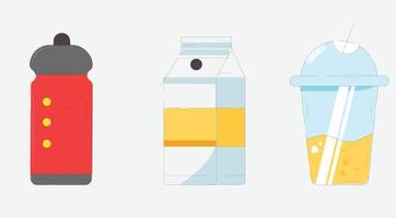 A collection of stylized food icons representing various dishes and ingredients in a simple colorful design vector