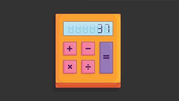 A sleek calculator device featuring a digital display with clearly marked buttons for basic arithmetic functions vector