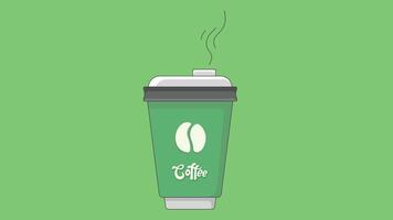 A simple paper coffee cup with a lid, ideal for on-the-go beverages. The cup features a classic design vector