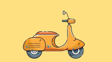A scooter bike illustrated with a solid background, showcasing its sleek and minimal design, often used for city commuting and urban transportation vector