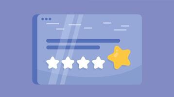 stars feedback system showing a customer review interface with highlighted stars vector