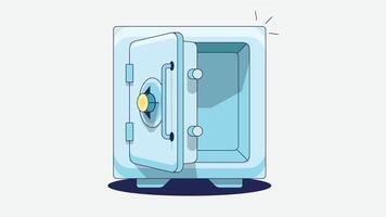 illustration of an opened empty safe isolated on a solid background, symbolizing security and storage with no contents inside vector