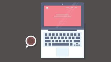 laptop on a desk at night, symbolizing remote work and freelancing, with a calm, focused atmosphere vector