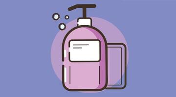 illustration of a soap bottle isolated on a plain background vector