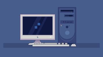 illustration of a computer screen with a sleek design, showcasing modern technology, minimalism, and clean lines, perfect for digital workspaces vector