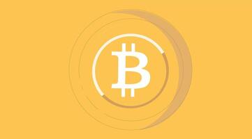 A gold Bitcoin coin featuring the iconic Bitcoin logo embossed on its surface. The coin is shiny and reflective vector