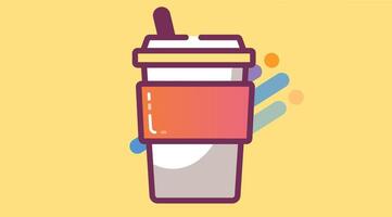 stylized illustration of a coffee cup with a lid, commonly used for takeout beverages vector