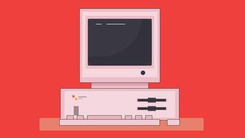 Illustration of old retro computer devices, featuring vintage keyboards, monitors, and floppy disks, symbolizing nostalgia and the evolution of technology vector