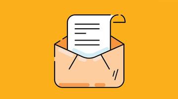 A stylized illustration of an opened envelope with a letter partially coming out. The scene captures the excitement of receiving a message vector