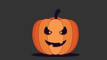 A Halloween pumpkin carved with a spooky face, glowing from within, symbolizing the festive spirit of Halloween vector