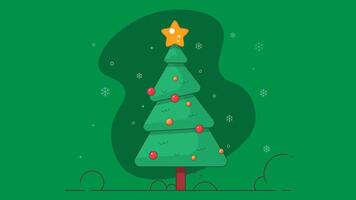 A beautiful Christmas tree with a star on top, isolated on a white background. The tree is decorated with ornaments and twinkling lights, capturing the festive spirit of the holiday season vector