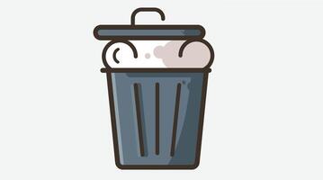Illustration of a trash bin isolated on a solid background, representing cleanliness, waste disposal vector