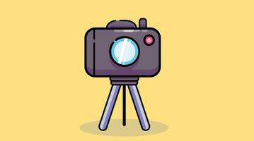 Professional camera mounted on a stand, used for photography or shoots in studio or outdoor settings with stable framing and high quality output vector