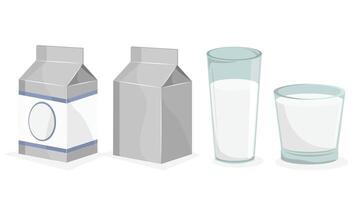 Various milk bottles, showcasing different shapes and sizes. The image represents milk packaging options vector