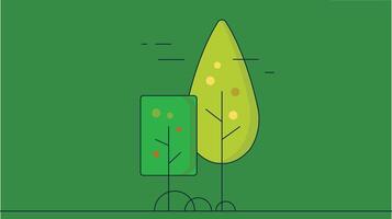 An outlined illustration of trees, featuring simple yet clear shapes with distinct contours vector