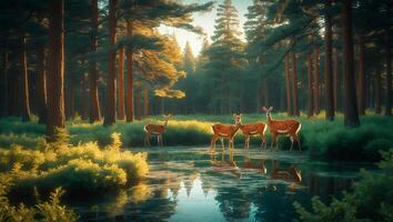 Deer in Forest Lake photo