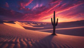Desert Cactus at Sunset Landscape photo