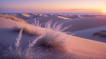 Sand Dune Landscape at Sunset photo