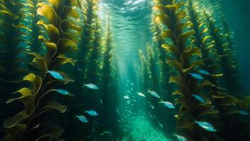 Underwater Kelp Forest and Fish photo
