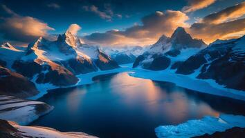Snow Mountain View at Sunset photo