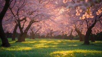 Blossom Tree in Springtime Meadow photo