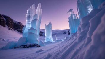Ice Formation at Winter Landscape photo