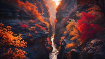 Canyon with Autumn Trees photo