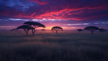 African Tree at Sunrise Landscape Photography photo