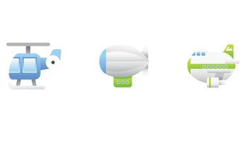 Illustration of flight transportation elements, including an airplane, clouds, and the sky, representing air travel and aviation vector