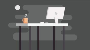 laptop on a desk, symbolizing remote work and freelancing, with a calm, focused atmosphere vector