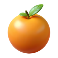 An orange with a leaf on it png