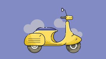 A scooter bike with a sleek design, isolated on a plain background, showcasing its lightweight frame, handlebars, and wheels, ideal for urban commuting or recreational rides vector