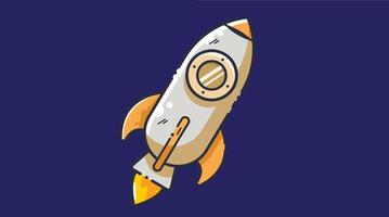 rocket launch captured against a solid background, showcasing the power and motion of liftoff vector