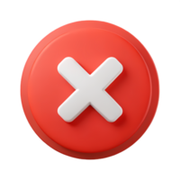 A red button with an x on it png