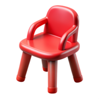 A red plastic chair with a wooden seat png