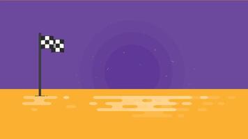 Illustration of a racing finish line with a checkered flag pattern, representing the end point of a race and symbolizing competition, achievement, and victory. vector